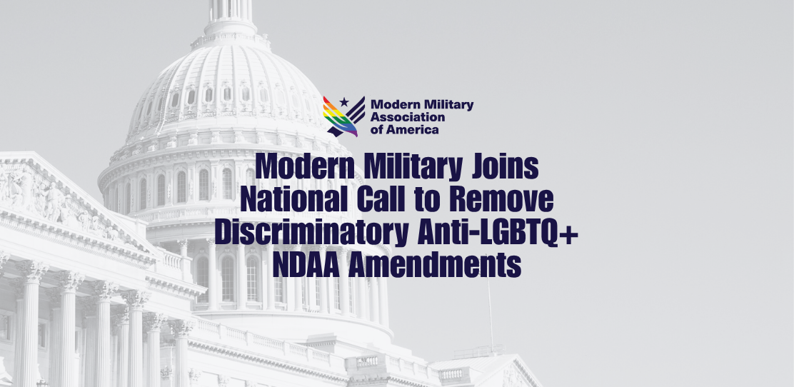 LGBTQ+ military service members and families advocating for equality and healthcare protections in the FY2026 NDAA